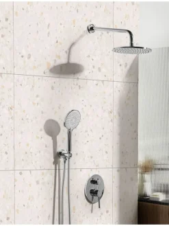 Beliani Badarmaturen<Wannenarmaturen PUELO in Silber - (W) 23 x (H) 180 x (L) 41 cm