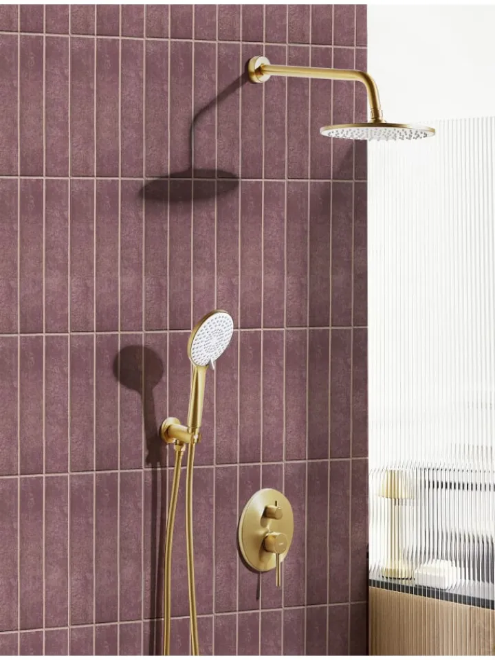 Beliani Badarmaturen<Wannenarmaturen PUELO in Gold - (W) 23 x (H) 180 x (L) 41 cm