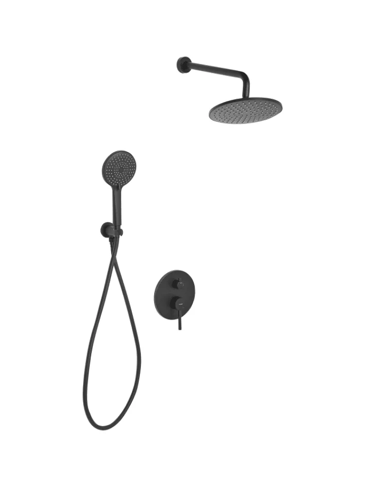 Beliani Badarmaturen<Wannenarmaturen PUELO in Schwarz - (W) 23 x (H) 180 x (L) 41 cm