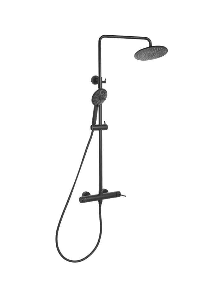Beliani Badarmaturen<Wannenarmaturen PUYEHUE in Schwarz - (W) 24 x (H) 81 x (L) 30 cm