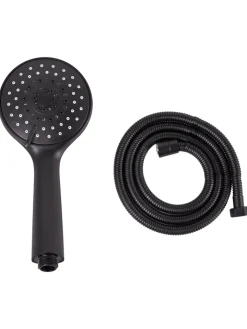 Beliani Badarmaturen<Wannenarmaturen TAMUSHAL in Schwarz - (W) 10 x (H) 23 x (L) 3 cm