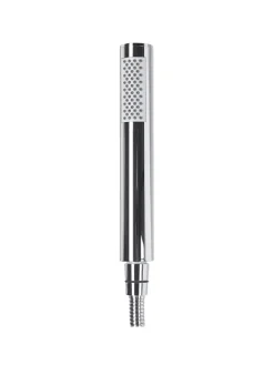 Beliani Badarmaturen<Wannenarmaturen TUGELA in Weiß/Silber - (W) 21 x (H) 116 x (L) 16 cm