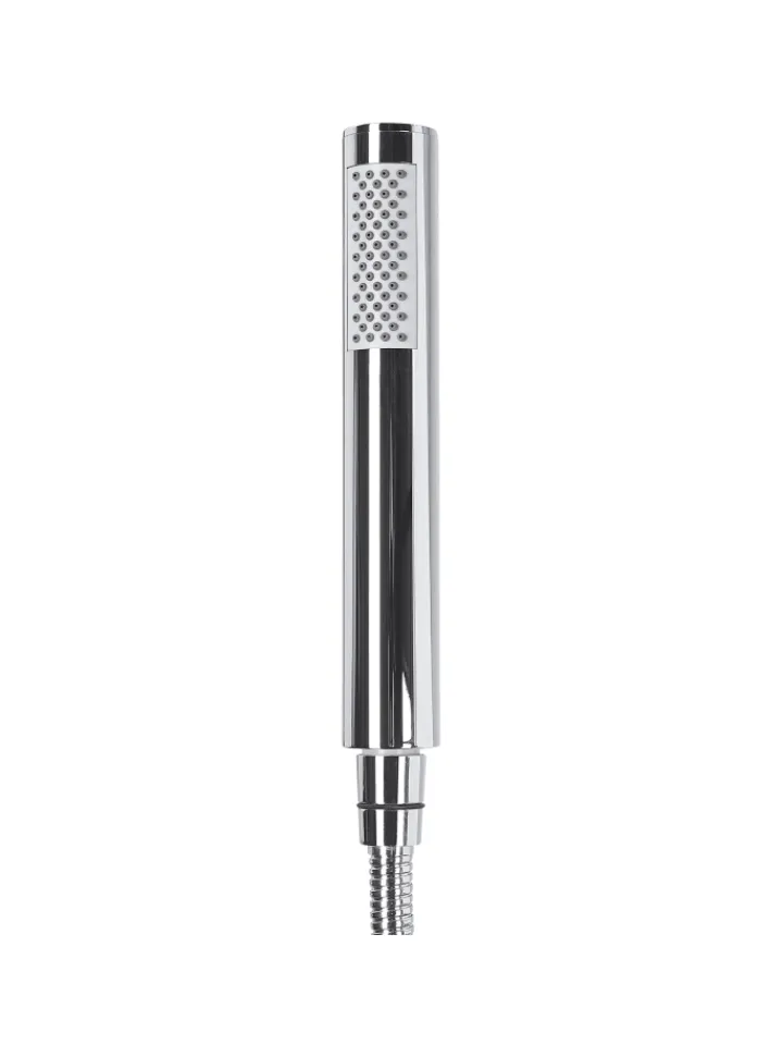 Beliani Badarmaturen<Wannenarmaturen TUGELA in Weiß/Silber - (W) 21 x (H) 116 x (L) 16 cm