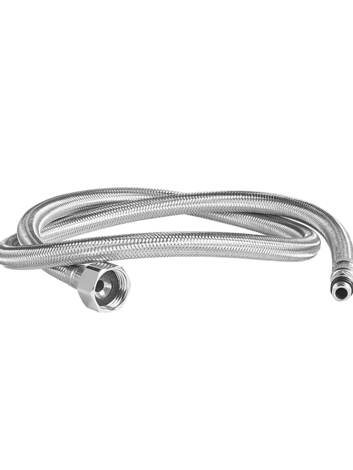 Beliani Badarmaturen<Wannenarmaturen TUGELA in Weiß/Silber - (W) 21 x (H) 116 x (L) 16 cm