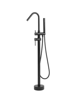 Beliani Badarmaturen<Wannenarmaturen VICTORIA in Schwarz - (W) 21 x (H) 118 x (L) 16 cm