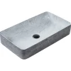 Beliani Badarmaturen<Waschbecken ARTAJ in Grau/Schwarz - (W) 61 x (H) 11 x (L) 35 cm