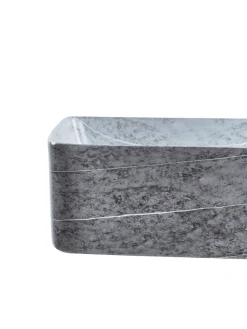 Beliani Badarmaturen<Waschbecken ARTAJ in Grau/Schwarz - (W) 61 x (H) 11 x (L) 35 cm