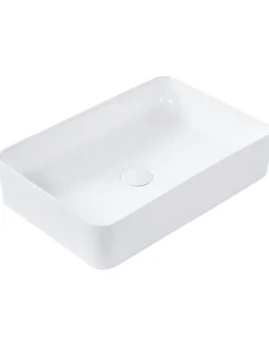 Beliani Badarmaturen<Waschbecken CHIVANA in Weiß - (W) 51 x (H) 11 x (L) 34 cm