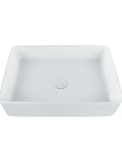 Beliani Badarmaturen<Waschbecken GELDO in Weiß - (W) 50 x (H) 13 x (L) 34 cm
