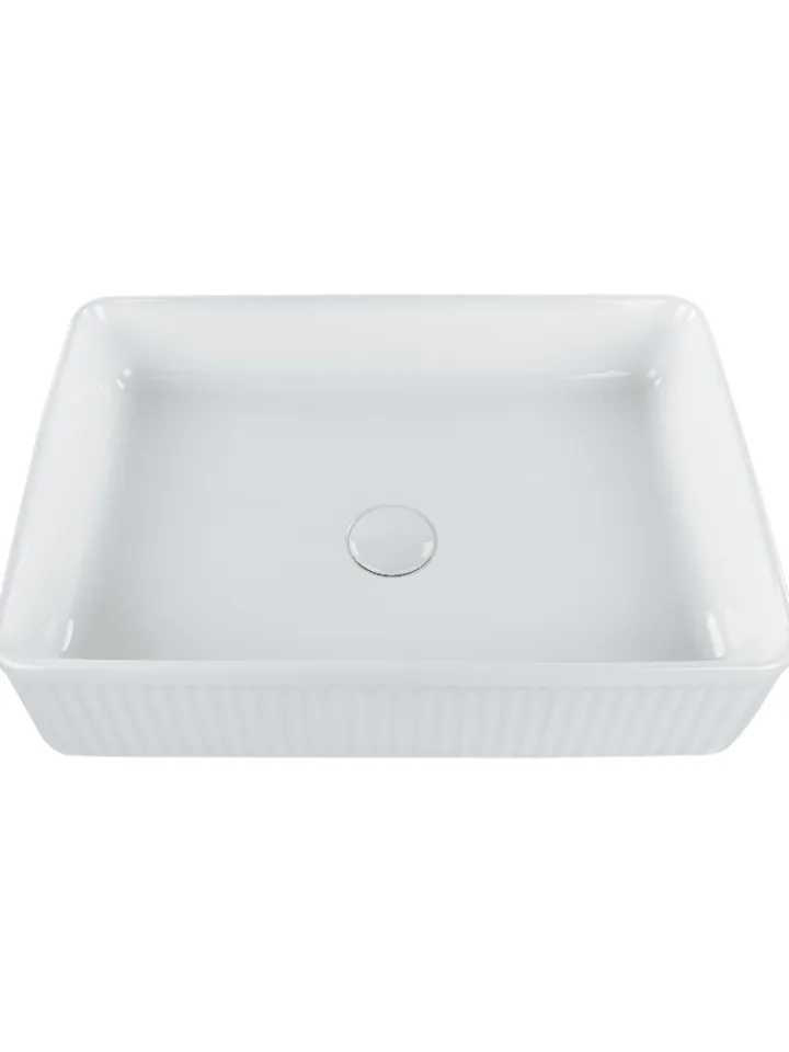 Beliani Badarmaturen<Waschbecken GELDO in Weiß - (W) 50 x (H) 13 x (L) 34 cm