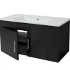 MCW Badezimmermöbel<Waschbecken mit Unterschrank D16, Schwarz