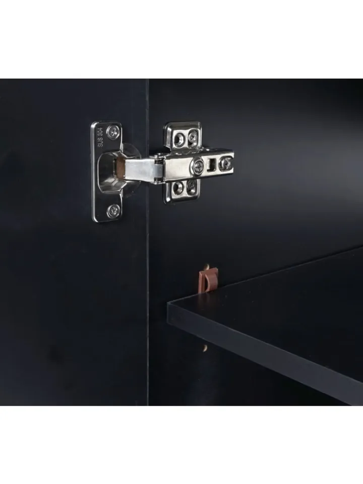 MCW Badezimmermöbel<Waschbecken mit Unterschrank D16, Schwarz