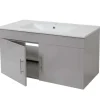 MCW Badmöbel<Waschbecken mit Unterschrank D16, Grau