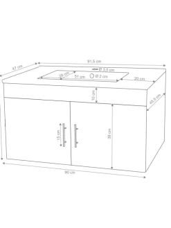 MCW Badmöbel<Waschbecken mit Unterschrank D16, Grau