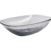 Beliani Badarmaturen<Waschbecken MOENGO in Transparent/Schwarz - (W) 54 x (H) 15 x (L) 36 cm