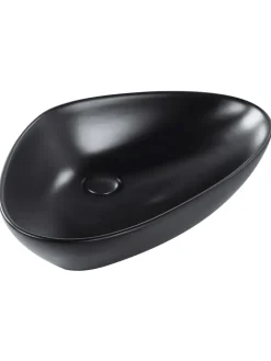 Beliani Badarmaturen<Waschbecken TIRIG in Schwarz - (W) 60 x (H) 14 x (L) 39 cm