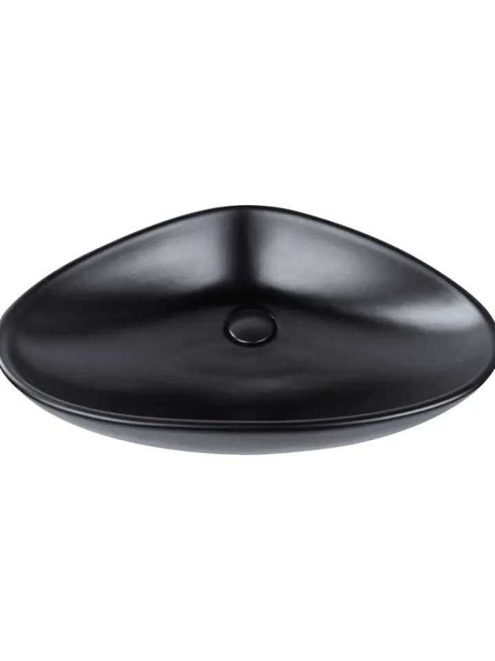 Beliani Badarmaturen<Waschbecken TIRIG in Schwarz - (W) 60 x (H) 14 x (L) 39 cm