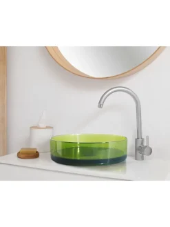 Beliani Badarmaturen<Waschbecken TOLOSA in Grün - (W) 36 x (H) 10 x (L) 36 cm