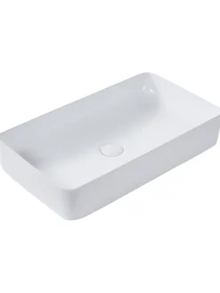 Beliani Badarmaturen<Waschbecken ULUA in Weiß - (W) 61 x (H) 11 x (L) 35 cm