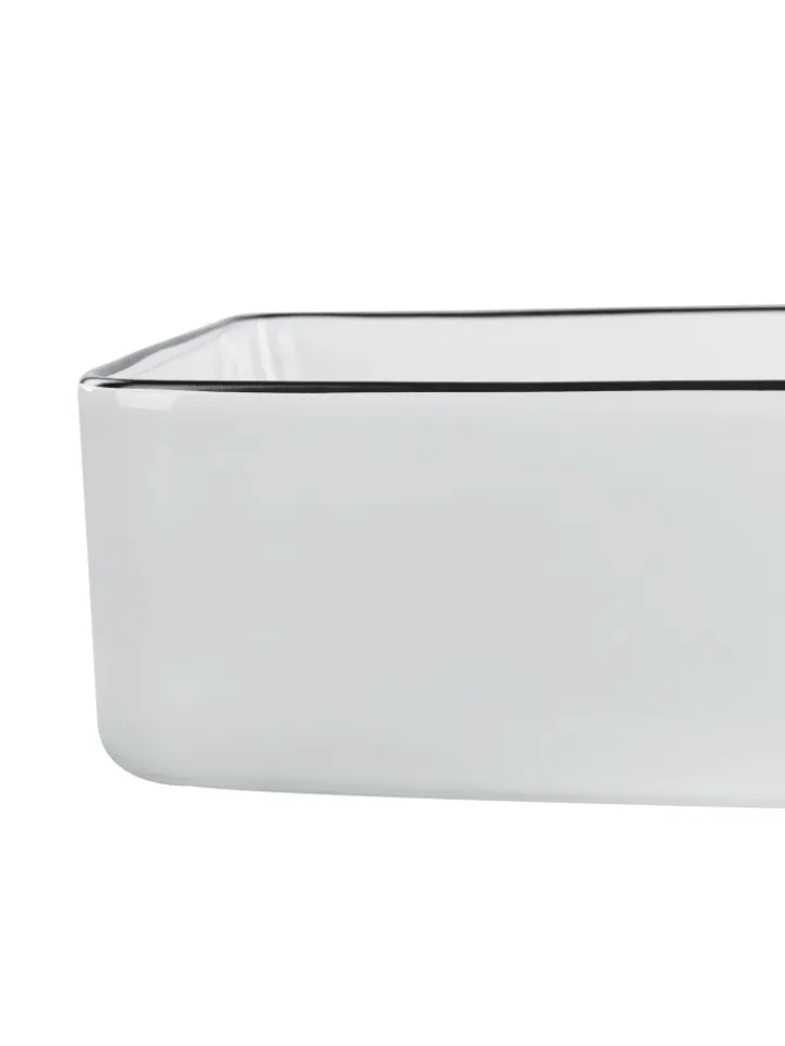 Beliani Badarmaturen<Waschbecken XERT in Weiß/Schwarz - (W) 61 x (H) 11 x (L) 35 cm