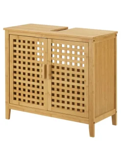 en.casa Badmöbel<Waschbeckenschrank Ingmarsö in Beige (H)60cm (B)67cm (T)30cm