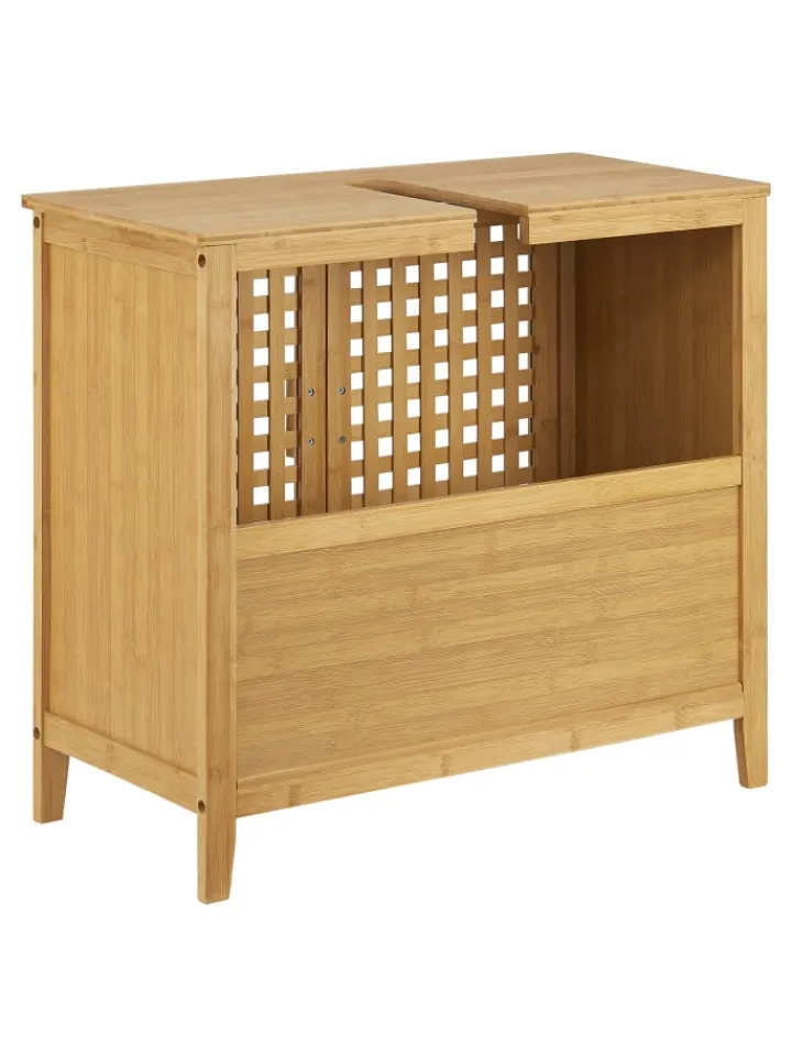 en.casa Badmöbel<Waschbeckenschrank Ingmarsö in Beige (H)60cm (B)67cm (T)30cm