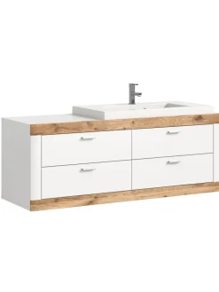 xonox.home Badmöbel|Badezimmermöbel<Waschbeckenunterschrank (B/H/T: 132x50x48 cm) in weiß