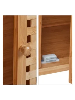 relaxdays Badmöbel<Waschbeckenunterschrank in Natur - (B)66 x (H)61 x (T)30 cm