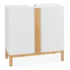 relaxdays Badmöbel|Badezimmermöbel<Waschbeckenunterschrank in Weiß/Natur - (B)60 x (H)60,5 x (T)30,5 cm