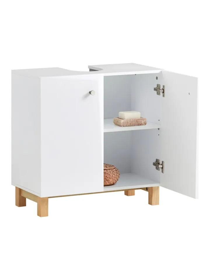 SoBuy Badmöbel<Waschbeckenunterschrank in Weiß - (B)60 x (H)60 x (T)30cm