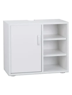 relaxdays Badmöbel<Waschbeckenunterschrank in Weiß - (B)60 x (H)51 x (T)32 cm