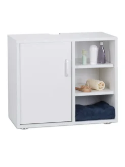 relaxdays Badmöbel<Waschbeckenunterschrank in Weiß - (B)60 x (H)51 x (T)32 cm