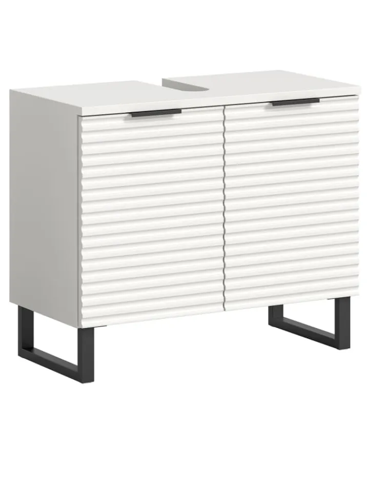 xonox.home Badmöbel<Waschbeckenunterschrank in weiß/weiß - (B) 70 x (H) 59 x (T) 34