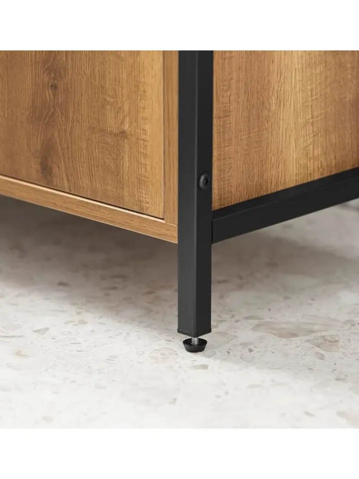 SoBuy Badmöbel|Badezimmermöbel<Waschbeckenunterschrank in Braun - (B)60 x (H)60 x (T)30cm