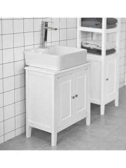 SoBuy Badmöbel<Waschbeckenunterschrank in Weiß - (B)60 x (H)62 x (T)30cm