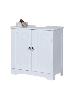 relaxdays Badmöbel<Waschbeckenunterschrank in Weiß - (B)60 x (H)60 x (T)30 cm