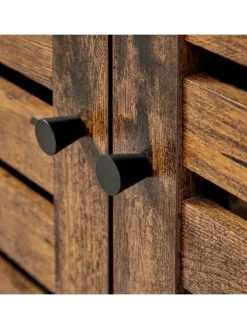 Songmics Badmöbel|Badezimmermöbel<Waschbeckenunterschrank in Braun/ Schwarz - (B)60 x (H)60 x (T)30 cm