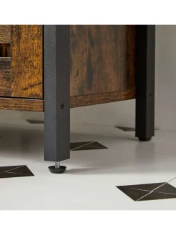 Songmics Badmöbel|Badezimmermöbel<Waschbeckenunterschrank in Braun/ Schwarz - (B)60 x (H)60 x (T)30 cm