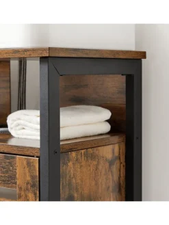 Songmics Badmöbel|Badezimmermöbel<Waschbeckenunterschrank in Braun/ Schwarz - (B)60 x (H)60 x (T)30 cm