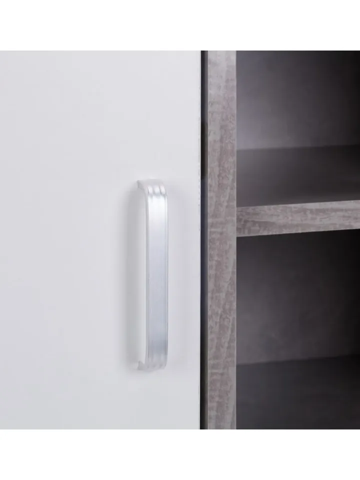 relaxdays Badmöbel<Waschbeckenunterschrank in Grau - (B)60 x (H)51 x (T)32 cm