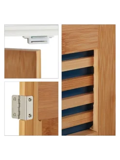 relaxdays Badmöbel<Waschbeckenunterschrank in Natur/Weiß - (B)60 x (H)60 x (T)30 cm