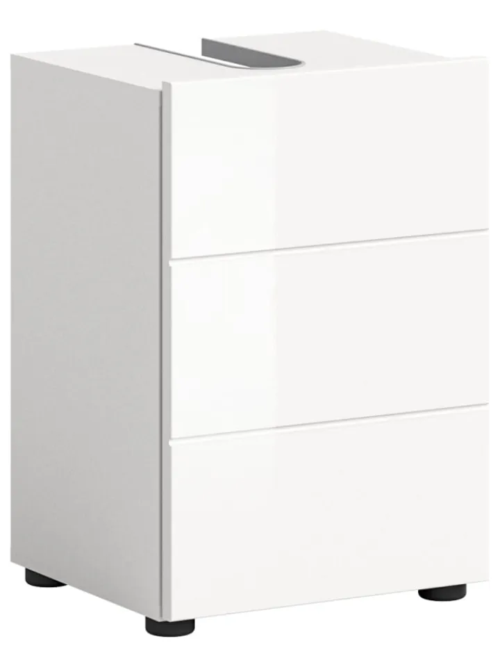 xonox.home Badmöbel|Badezimmermöbel<Waschbeckenunterschrank in weiß/weiß hochglanz - (B) 38 x (H) 56 x (T) 34