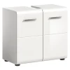 xonox.home Badmöbel|Badezimmermöbel<Waschbeckenunterschrank in Weiß/Weiß Hochglanz - (B) 60 x (H) 54 x (T) 30