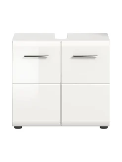 xonox.home Badmöbel|Badezimmermöbel<Waschbeckenunterschrank in Weiß/Weiß Hochglanz - (B) 60 x (H) 54 x (T) 30
