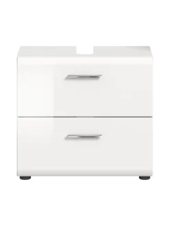 xonox.home Badezimmermöbel|Badmöbel<Waschbeckenunterschrank in Weiß/Weiß Hochglanz - (B) 60 x (H) 54 x (T) 30