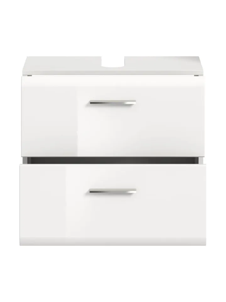 xonox.home Badezimmermöbel|Badmöbel<Waschbeckenunterschrank in Weiß/Weiß Hochglanz - (B) 60 x (H) 54 x (T) 30