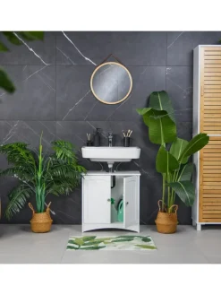 relaxdays Badmöbel|Badezimmermöbel<Waschbeckenunterschrank in Weiß - (B)60 x (H)60 x (T)31 cm