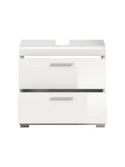 xonox.home Badmöbel|Badezimmermöbel<Waschbeckenunterschrank in weiß/weiß hochglanz - (B) 60 x (H) 56 x (T) 37