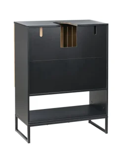 Beliani Badezimmermöbel<Waschbeckenunterschrank MISCANTI in Braun/Schwarz - (W) 60 x (H) 80 x (L) 30 cm