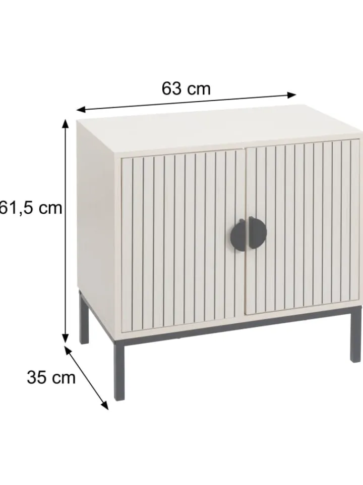 MCW Badezimmermöbel<Waschbeckenunterschrank O42 mit 2 Türen, Holzoptik beige